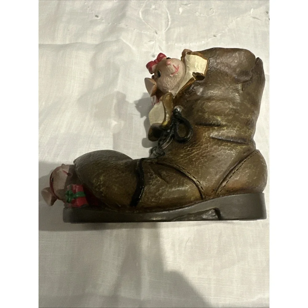Christmas Mice Mouse in Old Boot‎ Tealight Candle Holder Yankee Candle Adorable